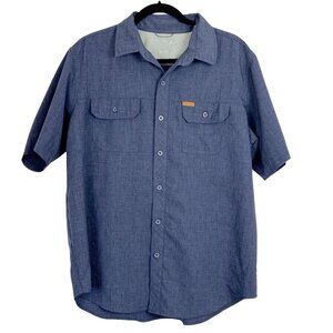 Orvis Men's Short Sleeve Button-Up Shirt Size‎ L/XL Blue Performance Mesh